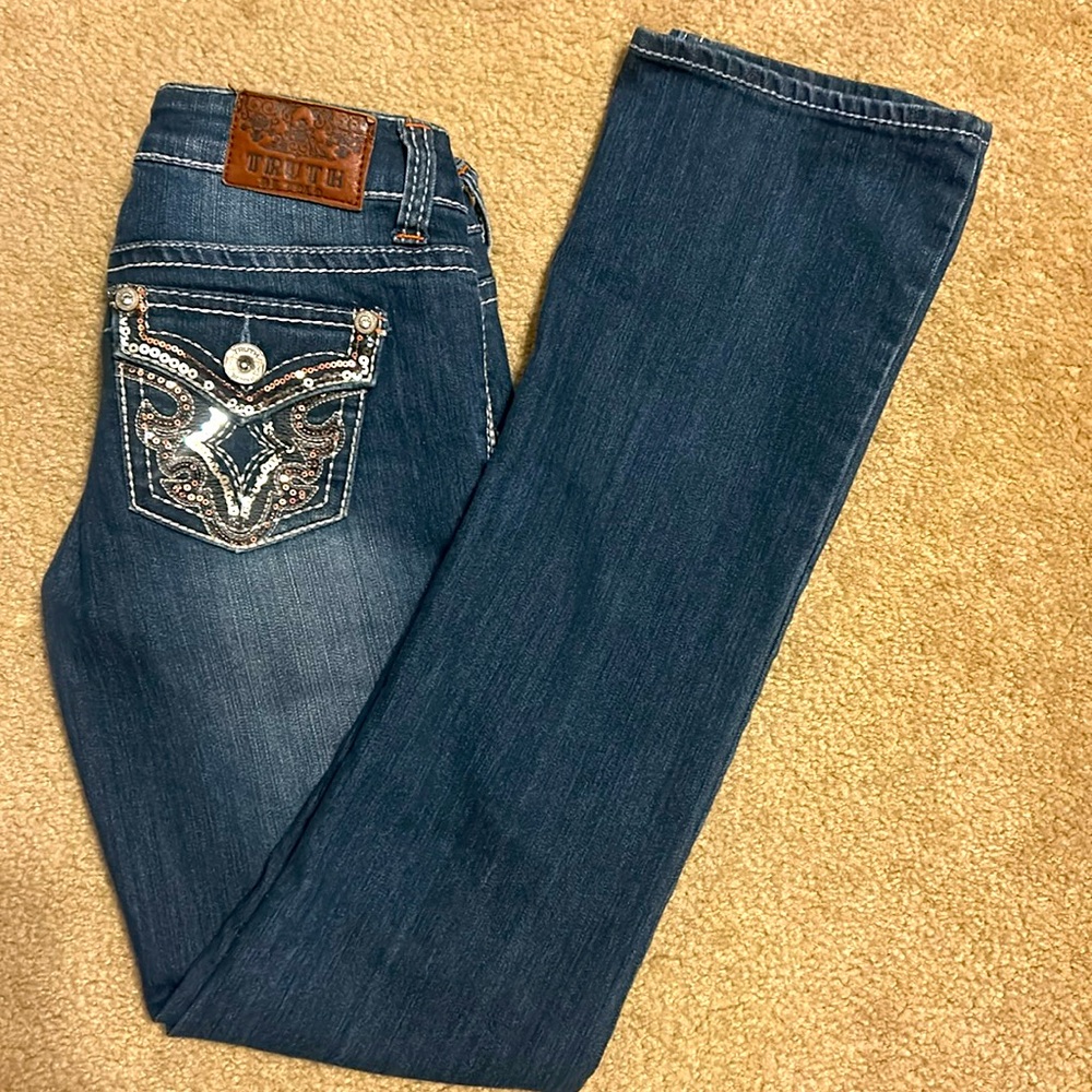 Truth be Told Low Rise Western Jeans - 5